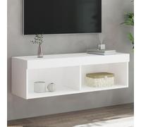 HOMEELIKE Meuble TV avec Lumi¨¨res LED Blanc 100x30x30 cm