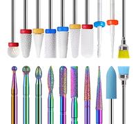 Homeet 20PCS Embouts Céramiques Forets à Ongles Bits Diamant Set Professionnel Supprimer Gel Acrylique Cuticule de Céramique Lime pour Fraises à Ongles électriques Manucure Pédicure