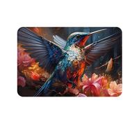 HOMEFC Paillasson d'intérieur et d'extérieur en forme de colibri - 40,6 x 61 cm - Antidérapant - Facile à nettoyer