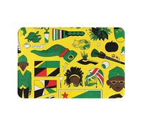 HOMEFC Tapis de porte intérieur et extérieur Jamaïcain Elements Tapis de bienvenue Tapis de bienvenue Tapis de bienvenue Tapis de bienvenue Tapis de porte extérieur antidérapant 40,6 x 61 cm Tapis de