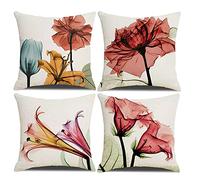 Homefeelzydys Housses de Coussin, Housses de Coussin 50x50 Lot de 4 Housses de Coussin carrées 20 x 20 4 pièces pour terrasse extérieure Jardin Blench Salon canapé Ferme décor