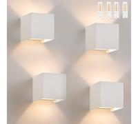 Homefire Applique murale Applique murale LED intérieur/extérieur : lot de 4 lampes d'extérieur 3000K IP65 appliques extérieures G9 lumière extérieure blanche de haut en bas pour mur de maison