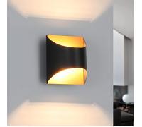 Homefire Applique murale d'intérieur noire et dorée éclairage vintage G9 en céramique pour chambre à coucher salon chambre