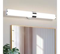 Homefire Éclairage Mural LED pour Miroir de Salle de Bain - 15 W, 60 cm, Étanche IP44, Blanc Neutre 4000K, Moderne, pour Sous-sol, Cuisine, Armoire en Chrome