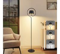 Homefire Lampadaire LED pour salon à intensité variable 120 cm - Lampadaire solaire d'extérieur avec batterie USB-C rechargeable - Lampe sur pied sans fil 3000 K-6500 K - Hauteur réglable pour chambre