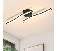 Homefire LED Plafonnier Cuisine: Plafonnier Chambre Moderne Noire 12W Plafonier Salon 3000K Design d'onde Lampe de Cuisine éclairage de Plafond Blanc Chaud Intérieur Pour Chambre Couloir Bureau