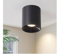 Homefire Plafonnier LED Spots petit - Aluminium Noir - 5,5 x 5,5 x 7 cm - Tambour 7 W Blanc chaud pour salon, salle à manger