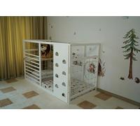 HOMEforDREAMS Lit de gymnastique pour enfants à partir de 4 ans : lit 2 en 1 inspiré Montessori de couleur blanche (sans planches, 190 x 140 cm)