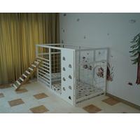 HOMEforDREAMS Lit de gymnastique pour enfants à partir de 4 ans : lit 2 en 1 inspiré Montessori en couleur blanche, sans planche intérieure (step board, 190 x 140 cm)
