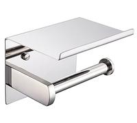 HomeHeng Porte-Rouleau, Acier Inoxydable SUS 304, Chrome Poli, Porte-Papier Hygiénique Moderne avec étagère de téléphone, Accessoire de Cuisine de Salle de Bain F928-03B