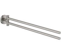 HomeHeng Porte-Serviettes Pivotant à Deux Bras, Porte-Serviettes Mural Acier Inoxydable SUS304, Rotation 180° Gain de Place Finition Brossé, H91201D