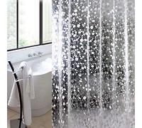 Homehold Rideau de douche en EVA avec motif pavé, respectueux de l'environnement avec aimants de fond et œillets en métal, 180 cm de large par 180 cm de long