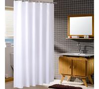 Homehold Rideau de douche en polyester imperméable avec crochets - Blanc (l x H = 180 x 220 cm)
