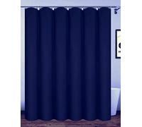 Homehold Rideau de douche en polyester imperméable avec crochets - Bleu marine, XL (180 x 200 cm)