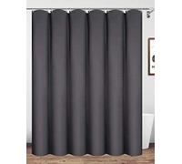 Homehold Rideau de douche en polyester imperméable avec crochets - Gris anthracite (l x L = 180 x 220 cm)