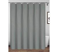 Homehold Rideau de douche en polyester imperméable avec crochets - Gris, XL (180 x 220 cm)