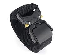 Homeilteds Ceinture Extérieure Tactique Dégagement Rapide en Alliage D'aluminium Extérieur Ceinture Polyester Ceinture en Alliage D'aluminium Durable (Color : Black)