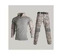 Homeilteds Tactique de Camouflage Costume vêtements Uniforme Militaire Les Hommes de l'Armée Vêtements Airsoft Militaire Combat Shirt + Cargo Pantalons Genouillères Waistcoat (Color : ACU, Size : S.)