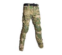 Homeilteds Tactique Militaire Costumes Uniformes Chasse Tir de Camouflage Chemises Pantalons coude Genou Pads CS Paintball Vêtements Set Waistcoat (Color : Atacs FG Pants, Size : M)