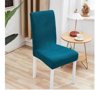 Homeins 6 Housses de Chaise Extensibles Motif Carreaux paisses en Molleton Bleu-Vert multicolore HOUSSE DE CHAISE