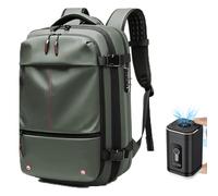 HomeJoySet Sac À Dos Sous Vide For Ordinateur Portable 17 Pouces Avec Serrure TSA: Sac De Voyage Compact Avec Séparation Humide/sec(Green)