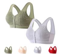 HomeJoySet Soutien-Gorge sans Armatures À Fermeture Frontale, Couvrant Et Galbant - Bande Large sans Bourrelet for Femme(2 Pcs B,3X-Large)