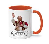 HomeJoySet Tasse À Café Commémorative Du Pape Léon XIV, Motif Pontife Catholique Américain, 325 Ml En Céramique(Fruit Orange,11oz)