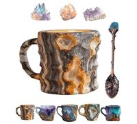 HomeJoySet Tasse À Café En Cristal Minéral, Élégante Tasse Violette Multicolore, Cadeau De Noël Original For Vos Amis(L)
