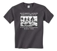 Homeland Security - Fighting Terrorism Since 1492 Native American Mens T-Shirt Grey XXL