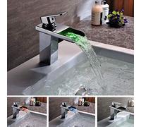 Homelava LED haute puissance Laiton Cascade Baisn Unique Robinets robinet Chrome Robinet robinet Hydro Power LED robinet