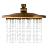 HomeLava Pommeau de Douche Effet Pluie en Laiton Antique, Rond De 8 Pouces Avec Filtre Adapté à La Douche Remplacement Effet Pluie, Bronze Rétro 20 X 20 CM