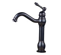 HomeLava Rétro Mitigeur Robinet de Lavabo Laiton Noir Haut Bec Salle de Bain Robinetterie élégante et design antique Unique Batteur