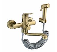 HomeLava Robinet de cuisine mural en acier inoxydable 304, robinet pivotant et pliable avec pistolet pulvérisateur (Or)