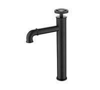 HomeLava Robinet Salle Bain Eau Froide Haut Mitigeur lavabo Noir en Cuivre Durable Robinetterie Design Industriel pour Salle de Bain Volume d'eau réglable