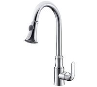 HomeLava Trousse à gosses simple et moderne Simple trou Manche simple Mélangeur chromé Robinet de pulvérisation Robinets de cuisine Robinet de cuisine