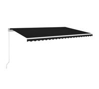 HOMELEN Auvent rétractable manuel - 500 x 300 cm - Anthracite - Pour balcon - Sans perçage - Avec manivelle - En aluminium - Résistant aux UV - Réglable en hauteur et imperméable - Protection solaire