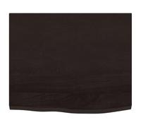 HOMELEN Étagère murale flottante - Marron foncé - 60 x 50 x 2 cm - En chêne massif traité - Design moderne - Espace de rangement - Construction stable pour chambre à coucher, cuisine, salon