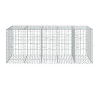 HOMELEN Gabion avec couvercle - 250 x 100 x 100 cm - En fer galvanisé - Résistant aux intempéries - Robuste et facile d'entretien - Jardinière surélevée pour jardin