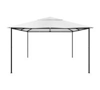 HOMELEN Gazebo Toile d'extérieur avec cadre en acier blanc 4 x 4 x 3 m avec tissu Oxford revêtu de PA 180 g/m² Protection UV imperméable pour événements familiaux, barbecues, pique-niques, camping