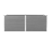 HOMELEN Jardinière surélevée de jardin 250 x 100 x 91 cm WPC Gris Résistant aux intempéries, robuste et facile d'entretien Jardinière surélevée pour jardin