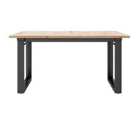 HOMELEN Table basse avec cadre en O - 90 x 90 x 45 cm - En bois de pin et acier - Pour boissons, collations, décoration - Élégante table basse avec structure en O - Tables et tables basses