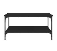 HOMELEN Table basse d'appoint avec espace de rangement - Noir - En métal - 80 x 80 x 40 cm - Table de salon pour boissons, collations, décoration - Élégante et stable - Tables et tables basses