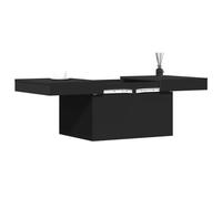 HOMELEN Table basse d'appoint avec plateau coulissant et espace de rangement - Noir - 80 x 55 x 40 cm - Table de salon moderne pour boissons, collations, décoration de tables et tables basses