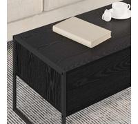 HOMELEN Table basse design industriel chêne noir avec 2 compartiments de rangement et tiroir - Table de salon moderne 100 x 46 x 40 cm en matériau dérivé du bois pour ambiance urbaine de loft et