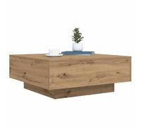 HOMELEN Table basse - Éclairage moderne - En bois - Chêne artisanal - 80 x 80 x 31 cm - Avec lumière d'ambiance - Pour soirées agréables et nuits cinéma - Tables et tables basses