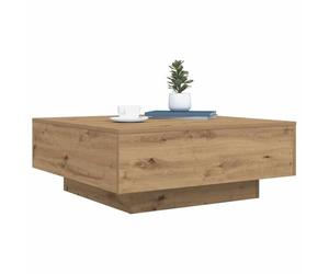 HOMELEN Table basse - Éclairage moderne - En bois - Chêne artisanal - 80 x 80 x 31 cm - Avec lumière d'ambiance - Pour soirées agréables et nuits cinéma - Tables et tables basses