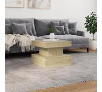 HOMELEN Table basse - Éclairage RVB - Chêne Sonoma - 50 x 50 x 40 cm - Table d'appoint - Table d'appoint - Meuble de salon avec connecteur et capacité de charge de 60 kg - Pour aménagement moderne
