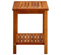 HOMELEN Table basse en bois d'acacia massif - 50 x 35 x 45 cm - Résistante aux intempéries - Avec étagère - Design à lattes - Pour l'extérieur et l'intérieur - Table d'appoint - Table basse - Table à
