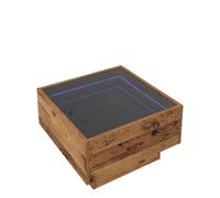 HOMELEN Table basse en bois recyclé - 50 x 50 x 30 cm - Matériau du bois avec texture rustique et effet miroir - Table de salon parfaite pour boissons, livres et décoration, tables et tables basses