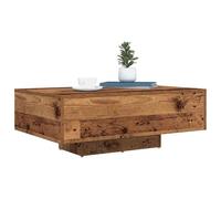 HOMELEN Table basse en bois recyclé avec éclairage - 85 x 55 x 31 cm - Table de salon moderne pour une atmosphère chaleureuse et un aménagement élégant - Tables et tables basses